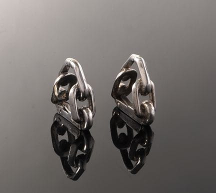 HERMÈS PARÍS 
Par de gemelos de plata de ley 925 c