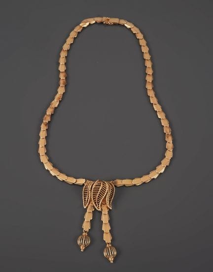 Halskette aus 18 Karat Gelbgold (750) mit flachen,