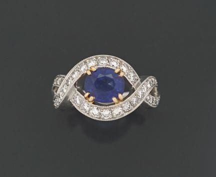 Ring aus 850er Platin und 18 Karat Gelbgold (750er