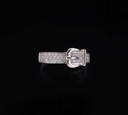 Ring aus 18 Karat Weißgold (750) mit einem Ringban