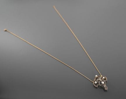 Jugendstil-Halskette aus 18 Karat Gelbgold (750er)
