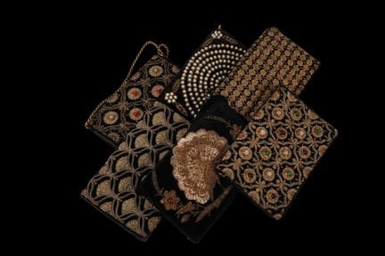 Set di 6 borse e pochette da sera in stile Zardozi