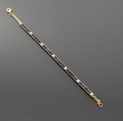 Tennisarmband aus 18 Karat Gelbgold (750er) mit ka