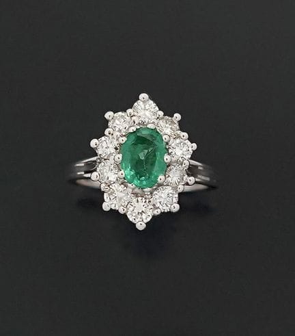 Margeritenring aus 18 Karat Weißgold (750 Tausends