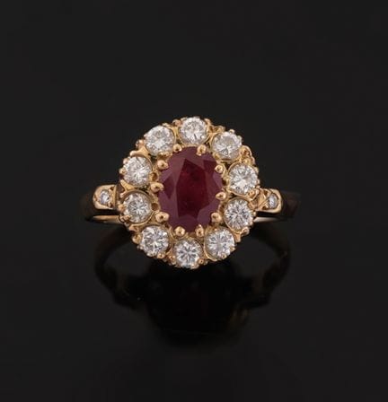 Gänseblümchen-Ring aus 18 Karat Gelbgold (750 Taus