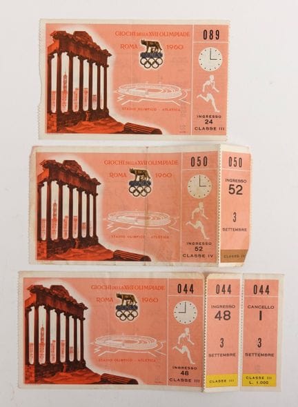 Jeux Olympiques / Rome 1960
Lot de 3 billets d'ent