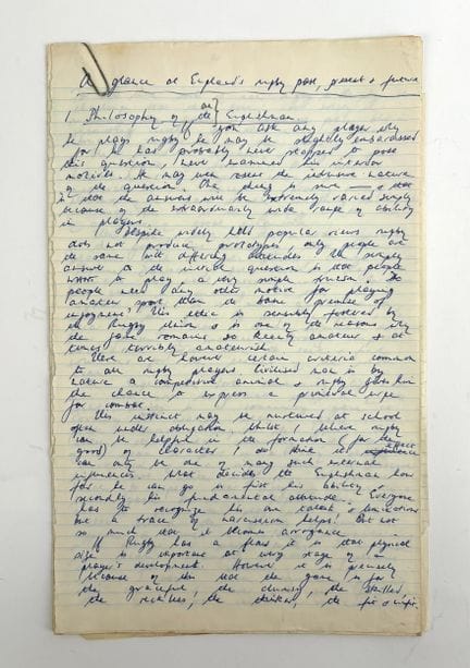 Rugby / Manuscrit / Robbins
Manuscrit de 14 pages 