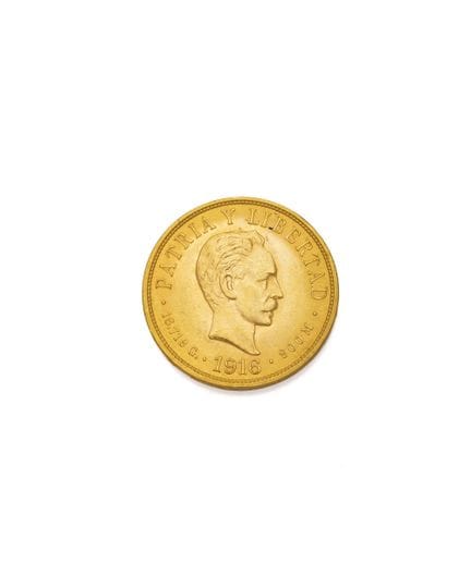 CUBA
REPUBLIC
Ten pesos
Obverse: PATRIA Y LIBERTAD