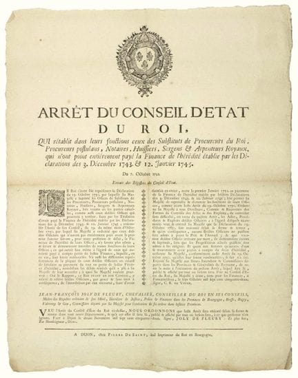 BURGUNDY. 1752. (INHERITANCE TAX). “Decision of th