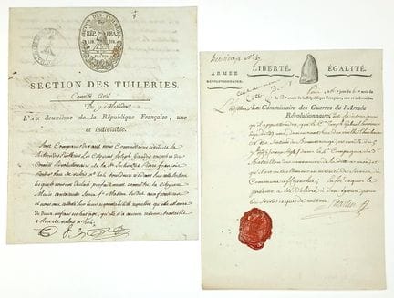 SECTIONS DE PARIS. 2 DOCUMENTS : SECTION DES TUILE