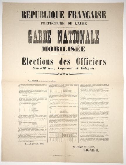 TROYES, le 20 Octobre 1870 – Préfecture de l’AUBE 