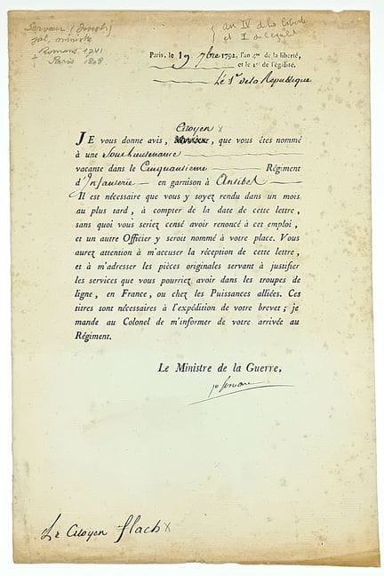 Joseph SERVAN DE GERBEY (Romans /Drôme 1741 – 1808