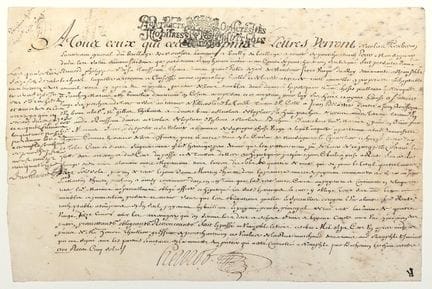 YVELINES. 1701. NEAUPHLE. “Devant Nicolas PERCHERO