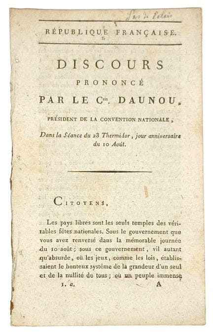 DAUNOU Pierre Claude François (Boulogne-sur-Mer 17