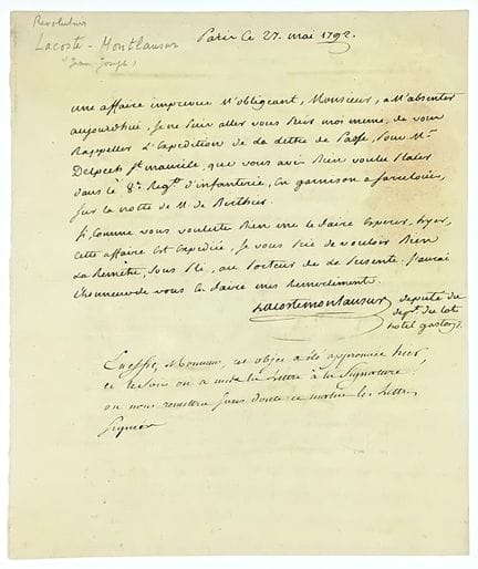 Jean-Joseph LACOSTE-MONTLAUSIER (Né à Caussade/ Ta