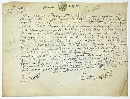 PARIS. 2 Pièces : PARIS 1686. Denis BODIN DES ORS,