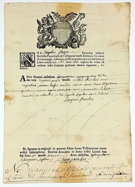 VAUCLUSE. 2 pages: MEMORA D’AVIGNON (Avenione) in 