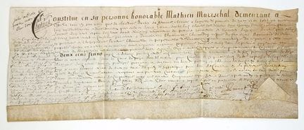 JURA. DOUBS. 2 Parchemins : BESANÇON 1660. « En la