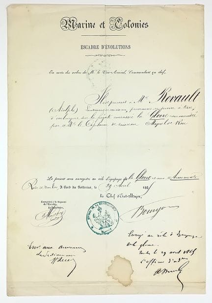 MARINE. Siméon BOURGOIS, Vice-Amiral en 1875, Chef