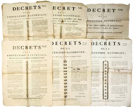 PUY-DE-DÔME. 1793. 6 PLACARDS DE LA CONVENTION NAT