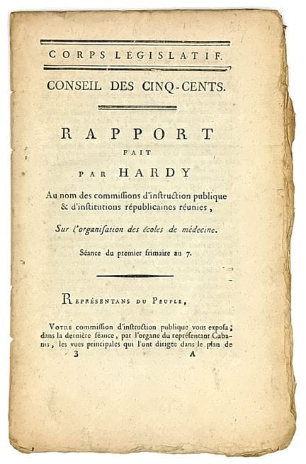 HARDY (Antoine-François) Médecin, Conventionnel et