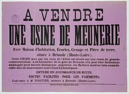 HAUTE-LOIRE. BRIOUDE. « À Vendre une Usine de MEUN