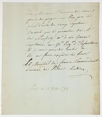 Maréchal LUCKNER (Nicolas, baron de) Camb (Allemag
