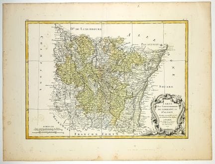 ALSACE-LORRAINE. “Map of the Provinces of LORRAINE