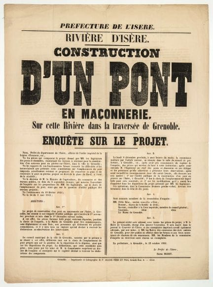 RIVIÈRE ISÈRE. 1861. PONTS ET CHAUSSÉES. CONSTRUCT