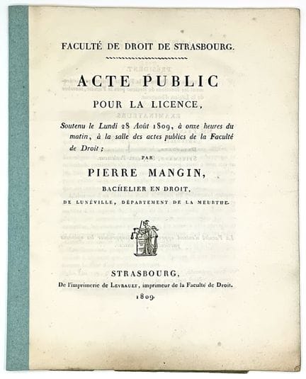 BAS-RHIN. FACULTÉ DE DROIT DE STRASBOURG - ACTE PU
