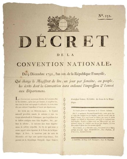IMPRESSION DES LOIS. GARAT « Décret de la CONVENTI