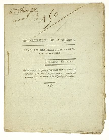 MARCHÉ DES CHEVAUX - “REMONTES GÉNÉRALES DES ARMÉE