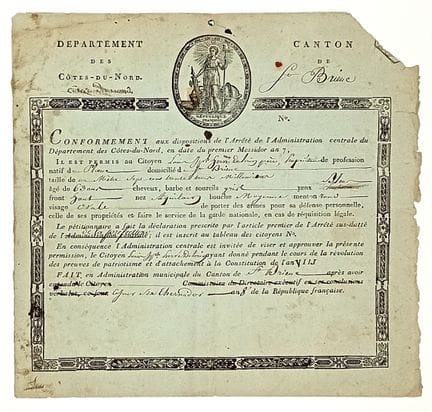CÔTES-DU-NORD. CANTON DE ST BRIEUC (22) – Permis d