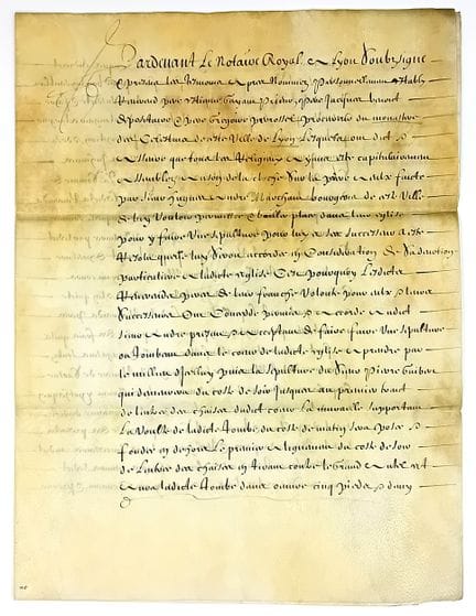 CÉLESTINS DE LYON (Rhône). Contrat notarié pour un