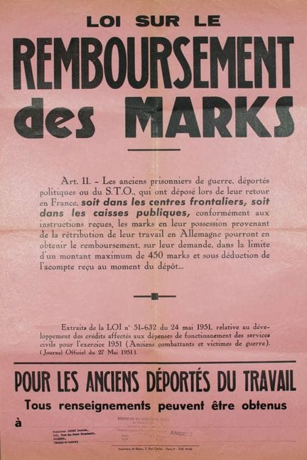 « LOI sur le REMBOURSEMENT DES MARKS, pour les anc