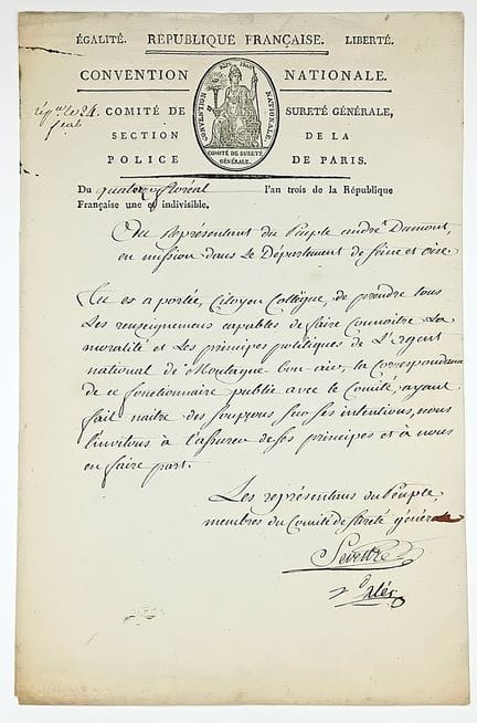 CONVENTION NATIONALE. Pièce signée des Conventionn