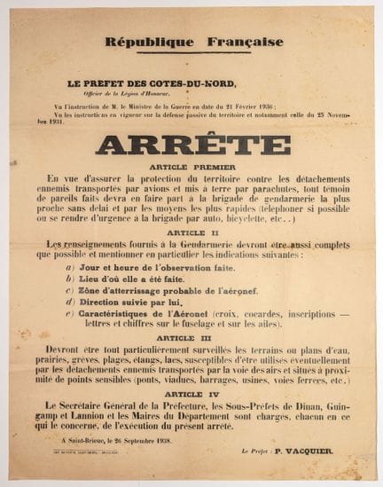 (CÔTES D’ARMOR) ARRÊTÉ du Préfet des Côtes du Nord