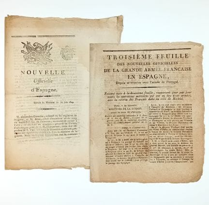 EMPIRE, CAMPAGNE D’ESPAGNE. 2 Bulletins in-4°, 180