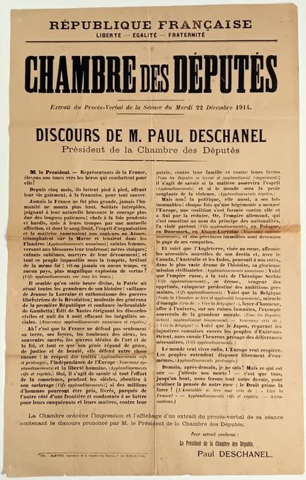 « DISCOURS de M. Paul DESCHANEL Président de la Ch