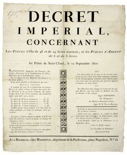 EMPIRE. PIÈCES D’OR ET D’ARGENT. (CHARENTE MARITIM