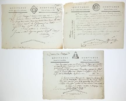 MONNAIE. 3 Effets de Commerce de 1792 : EFFET DE C