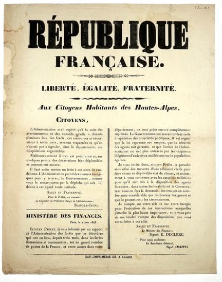 HAUTES-ALPES.1848.DEFORESTATION.ADRESSE Aux Citoye