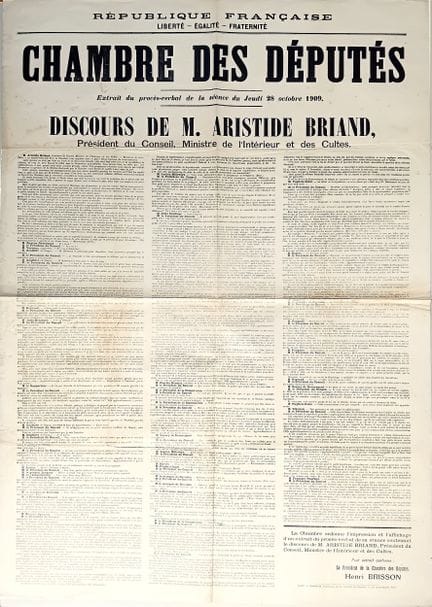 Aristide BRIAND – Chambre des Députés du 28 Octobr