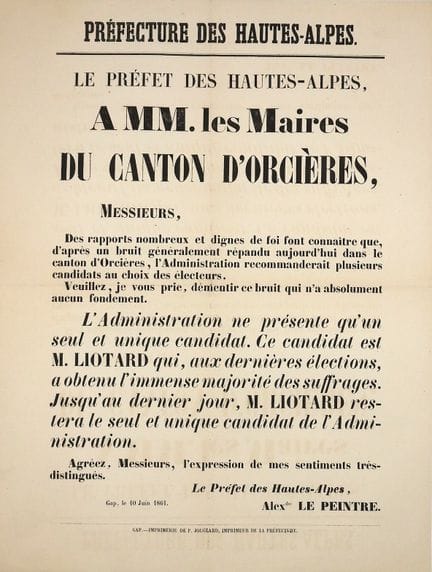 HAUTES-ALPES – GAP 10 Juin 1861. Alexandre LE PEIN