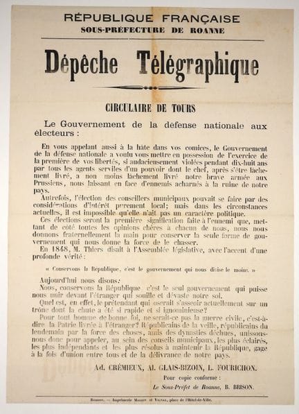 Sous-Préfecture de ROANNE (Loire). 1870 « LE GOUVE