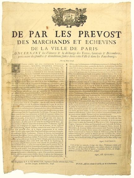 PARIS. 1736. “De par les Prévôts des Marchands et 