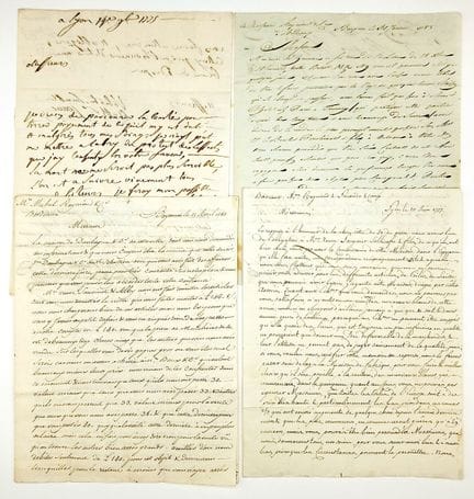 GIRONDE. COMMERCE. 4 business letters addressed to