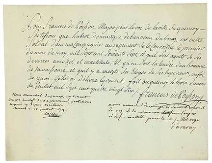 NORTH. CROWN REGIMENT. “We, François de POISSON, M