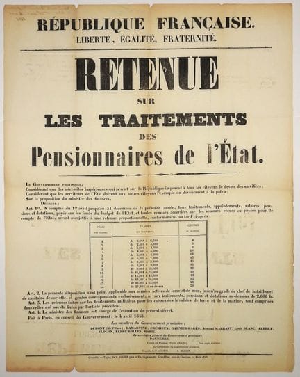 1848 年临时政府（杜蓬-德-埃尔、拉马丁、克雷米耶、加尼埃-帕克斯、阿曼德-马拉斯特、路易-布朗