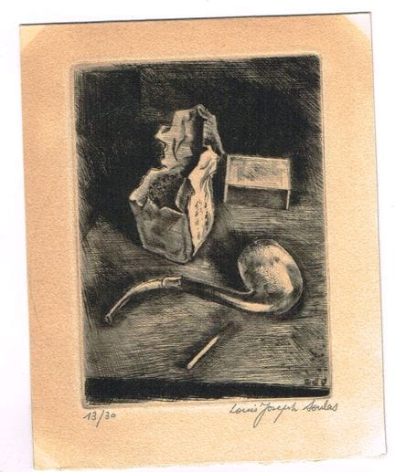 路易·约瑟夫·苏拉斯（1905-1954，画家兼版画家） / 原作蚀刻版画，由艺术家本人用铅笔亲笔签